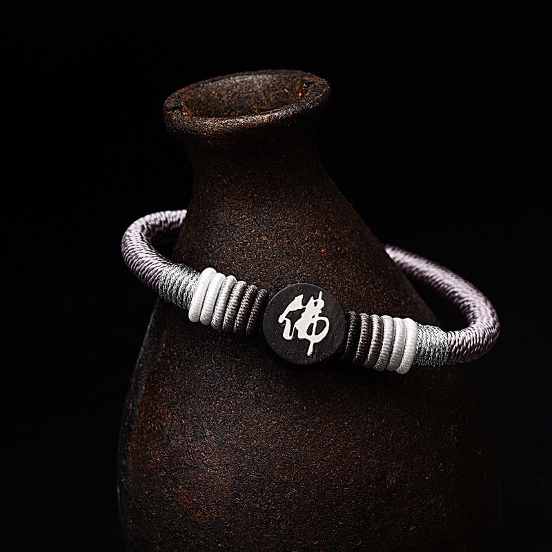 mystic zen Character Ebony Handcrafted Rope Bracelet