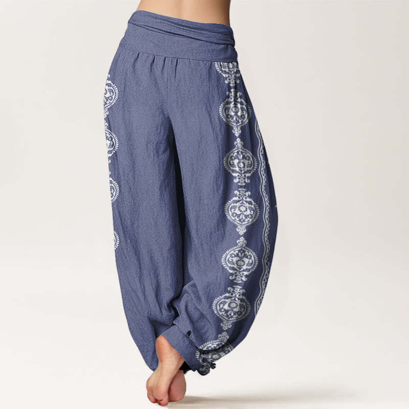 Mandala Om Mani Padme Hum Women's Elastic Waist Harem Pants