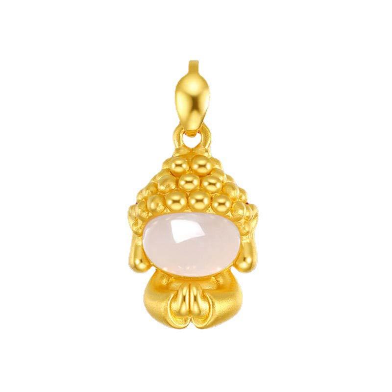 White Jade mystic zen Success Pendant Necklace