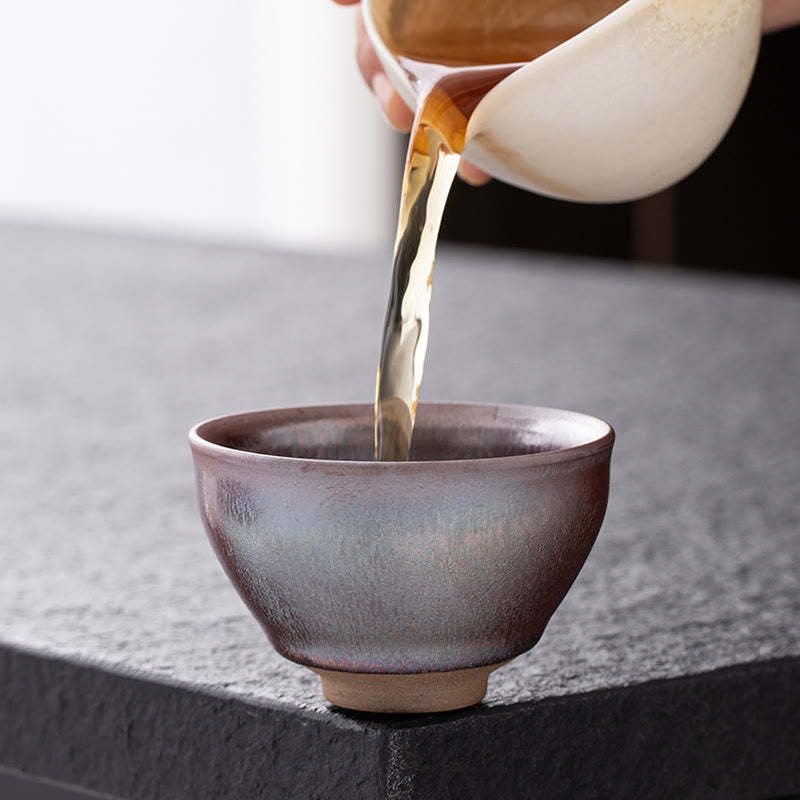 Chinese Pink Gold Jianzhan Porcelain Teacup Kung Fu Tea Cup