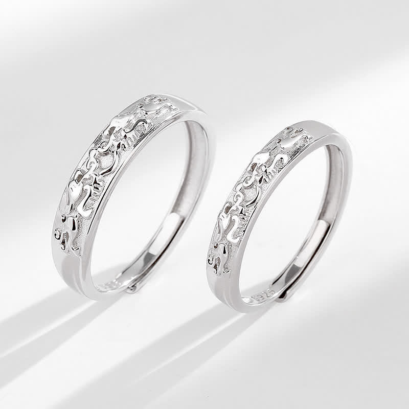925 Sterling Silver PiXiu Balance Adjustable Couple Ring