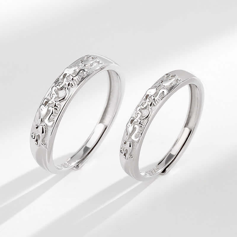 925 Sterling Silver PiXiu Balance Adjustable Couple Ring