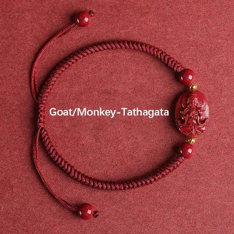 Chinese Zodiac Natal mystic zen Cinnabar Keep Away Evil Spirits Rope Bracelet (Extra 30% Off | USE CODE: FS30)