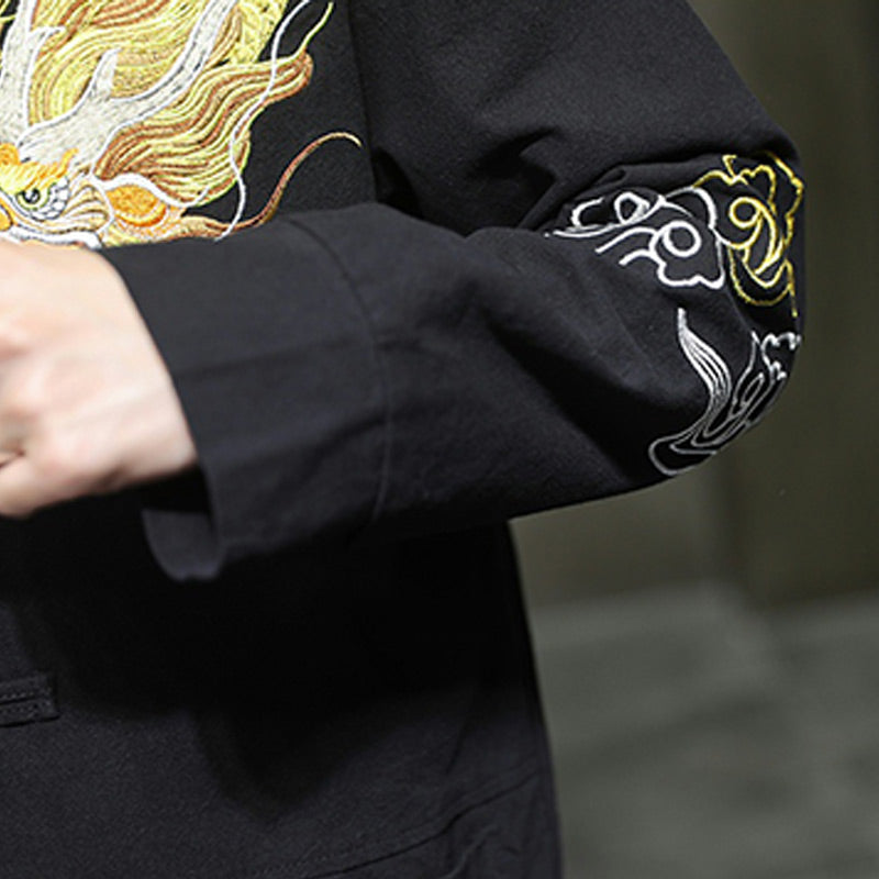 Dragon Auspicious Cloud Embroidery Clothing Chinese Tang Suit Jacket Men Clothing