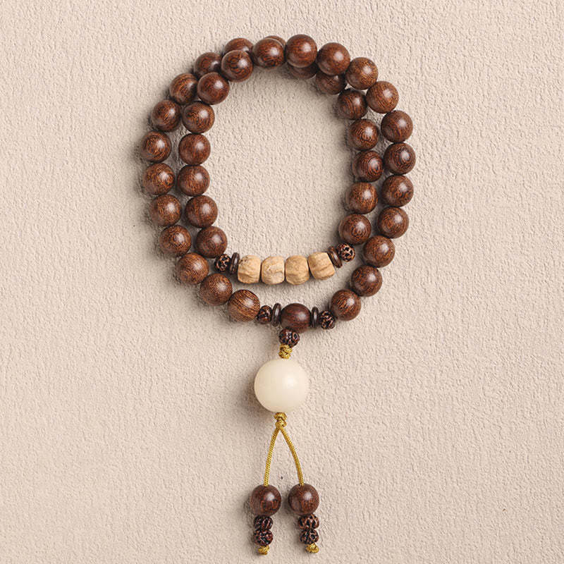 Sandalwood Small Leaf Red Sandalwood Bodhi Seed Purification Double Wrap Bracelet
