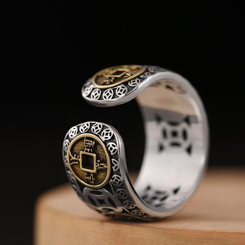 Five-Emperor Coins Balance Adjustable Ring