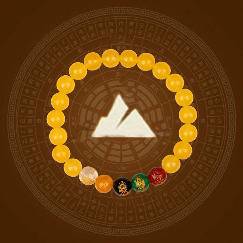 Five Elements Various Agate Jambhala Luck Bracelet
