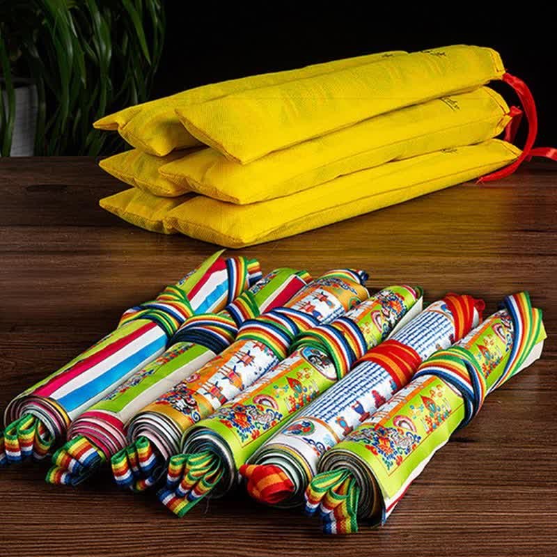 Tibetan 10 Colors Windhorse mystic zen Healing Auspicious Outdoor Prayer Flag