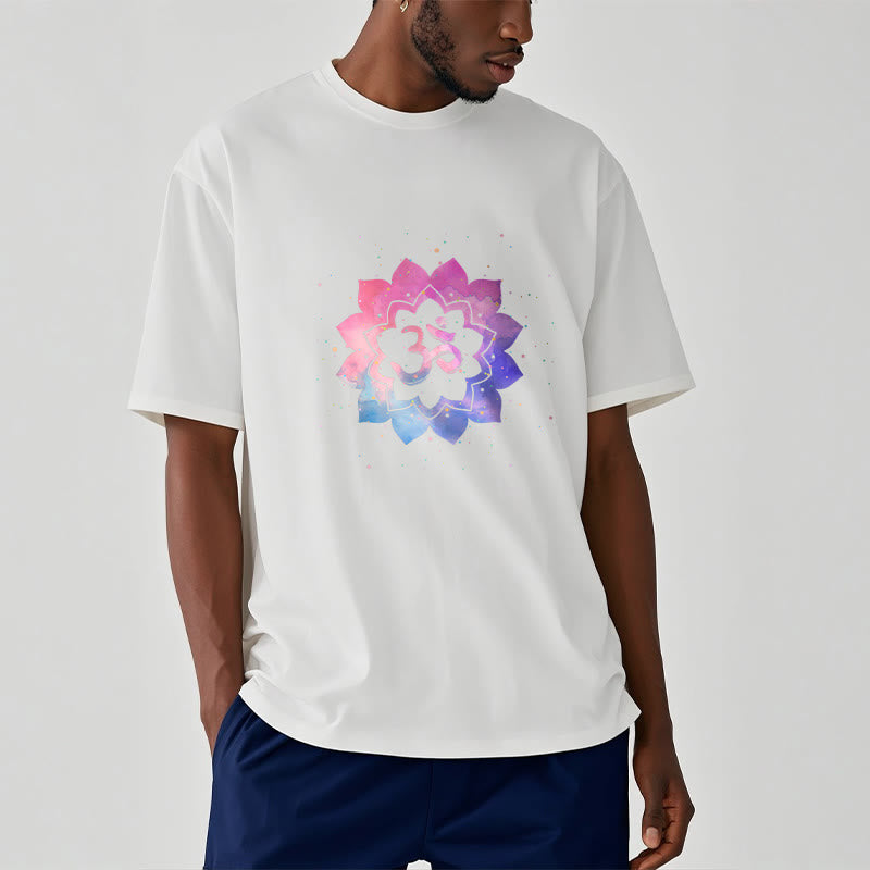 Om Colorful Lotus Cotton Tee T-shirt