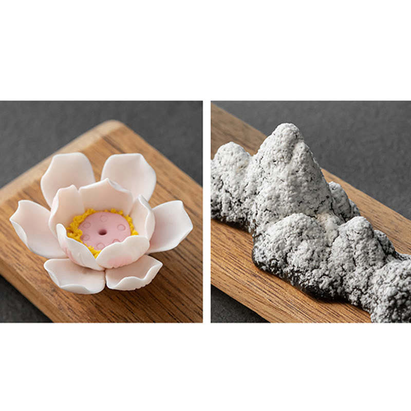 Lotus Flower Tathagata Kwan Yin Avalokitesvara Ksitigarbha Meditation Ceramic Stick Incense Burner Decoration