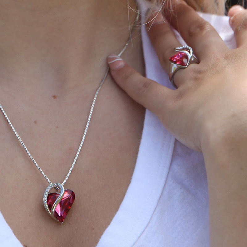 mystic zenstoneshop Love Heart Birthstone Healing Energy Necklace Pendant (Extra 30% Off | USE CODE: FS30)
