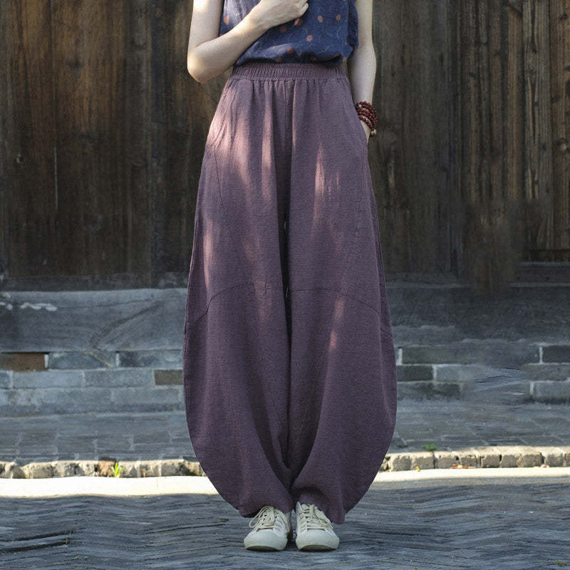 Cotton Linen Pants Harem Trousers Loose Zen Yoga Tai Chi Women's Pants