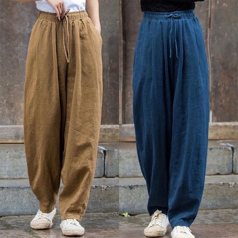 Plain Cotton Yoga Gym Women's Pants