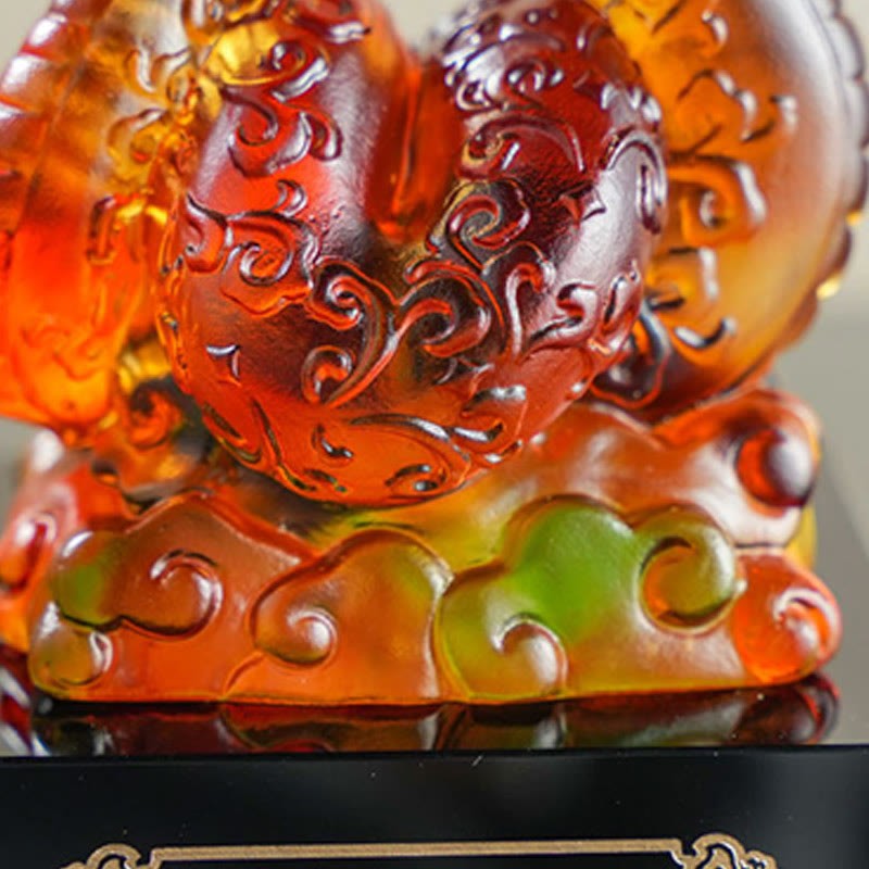 Year Of The Snake Auspicious Clouds Joy And Auspiciousness Liuli Art Piece Home Decoration