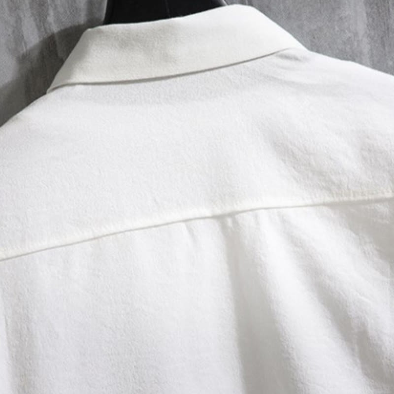 Casual Solid Color Front Button Three Quarter Sleeves Men's Shirt