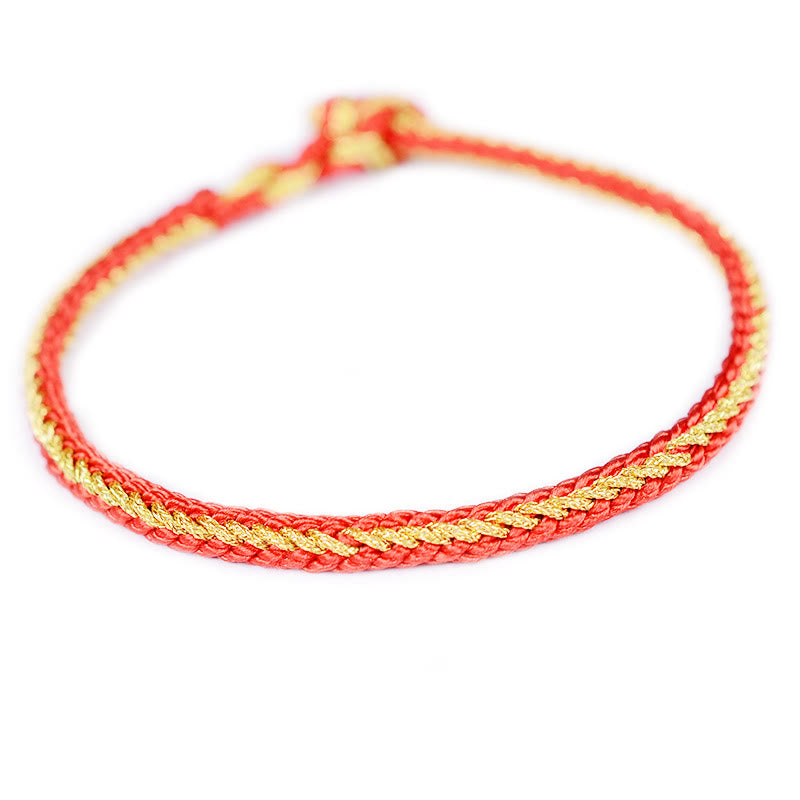 Two-Color Rope Handcrafted Eight Thread Peace Knot Bracelet