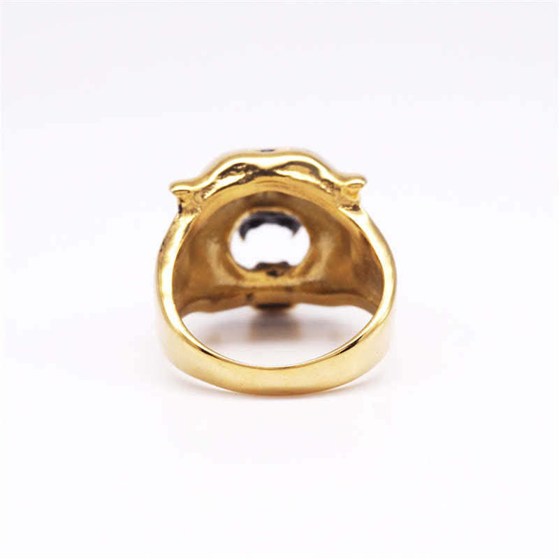 Men's Animal Tiger Head Titanium Steel Balance Calm Punk Rock Biker Ring