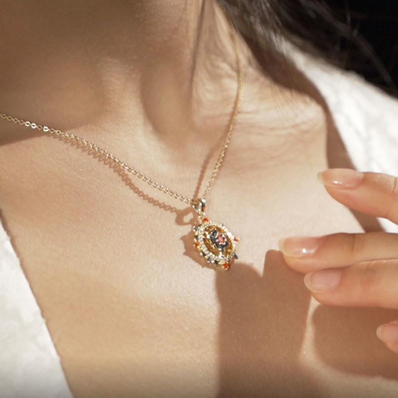 925 Sterling Silver Lotus Flower Colorful Zircon New Beginning Necklace Pendant