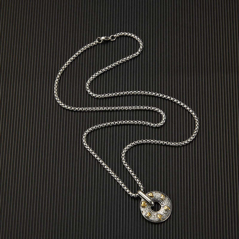 Tibetan Om Mani Padme Hum Peace Buckle Creativity Necklace Pendant
