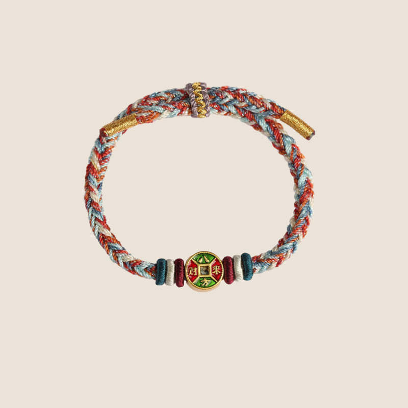 ???A Flash Sale-  Colorful Rope Wealth Comes From All Directions Handmade Eight Thread Peace Knot Luck Bracelet