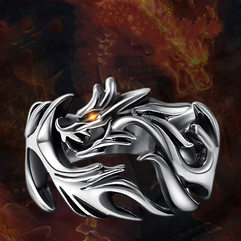 Dragon Pattern Protection Strength Adjustable Ring