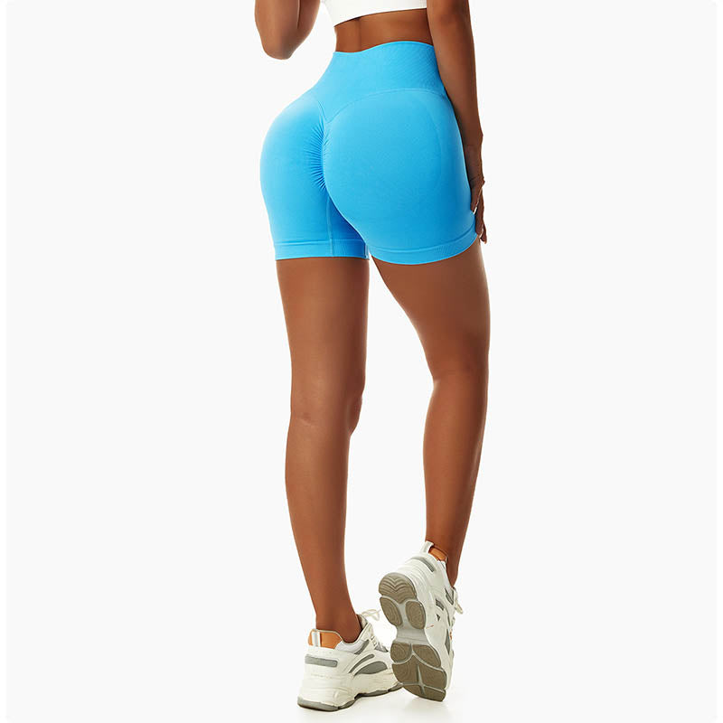 Women Seamless High Elasticity Sports Fitness High Waist Yoga Workout Shorts