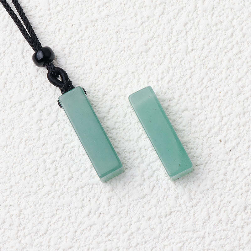 Various Rectangular Crystal Amethyst Green Aventurine Healing Necklace Pendant