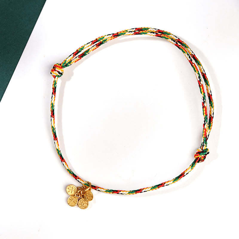 Auspicious Fu Character Peace And Joy Luck Handmade Multicolored Child Adult Bracelet