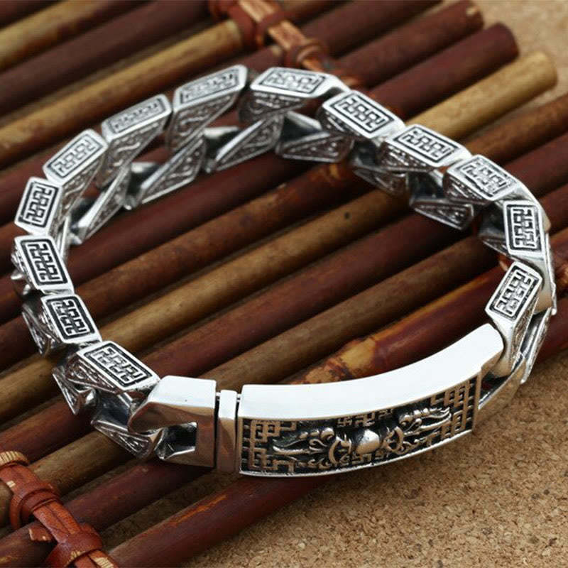 Tibetan Om Mani Padme Hum Dorje Vajra Swastika Carved Purity Bracelet
