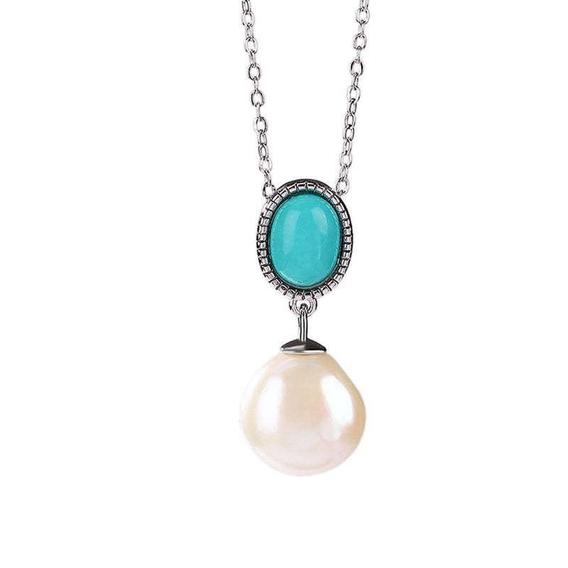 925 Sterling Silver Pearl Turquoise Healing Wisdom Necklace Pendant Ring Earrings