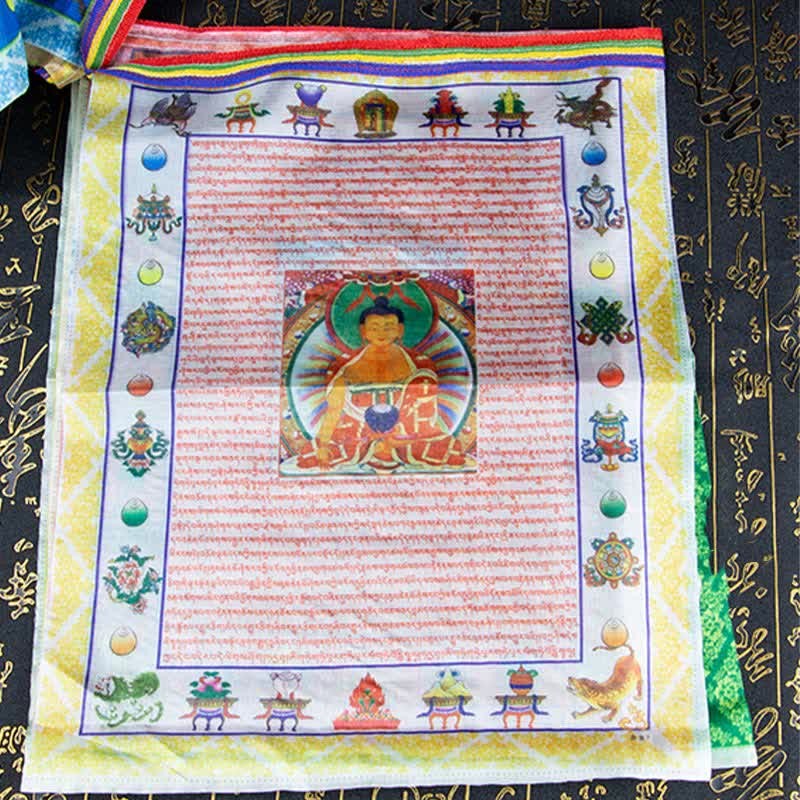 Tibetan 5 Colors Windhorse mystic zen Tara Scriptures Healing Auspicious Outdoor Prayer Flag