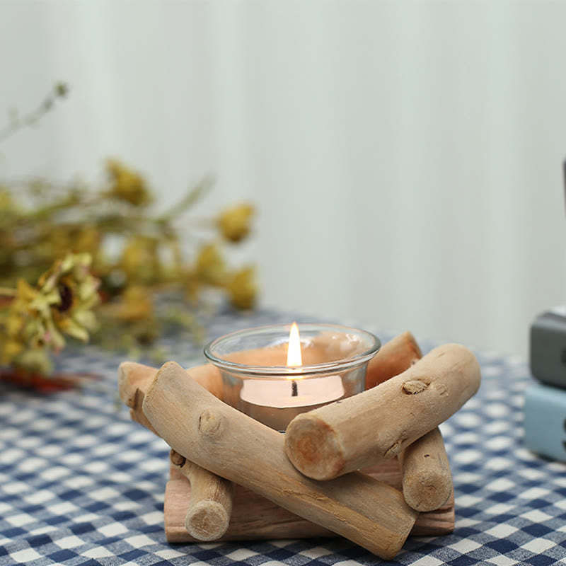 Wood Candlestick Home Candle Holder Decoration