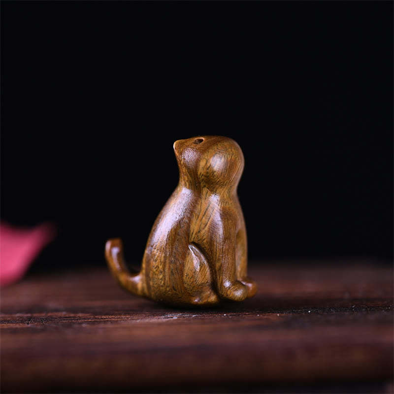 Small Leaf Red Sandalwood Ebony Wood Sandalwood Green Sandalwood Lucky Mini Cat Deer Sooth Phone Hanging Decoration