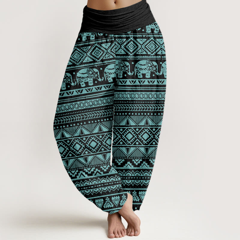 Casual Elephant Geometric Figure Women's Elastic Waist Harem Pants
