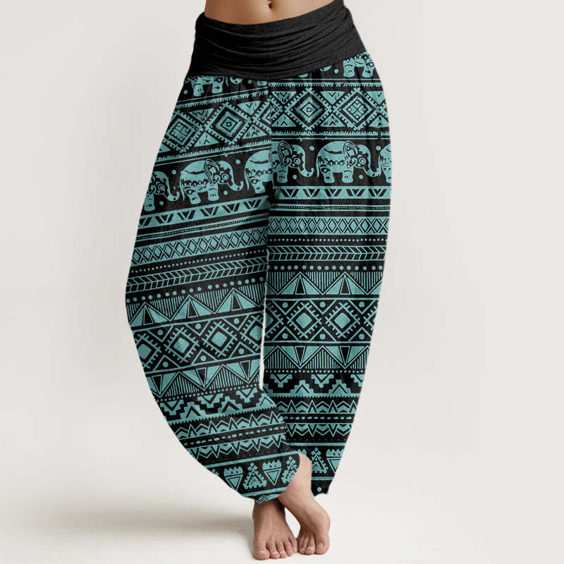 Casual Elephant Geometric Figure Women's Elastic Waist Harem Pants