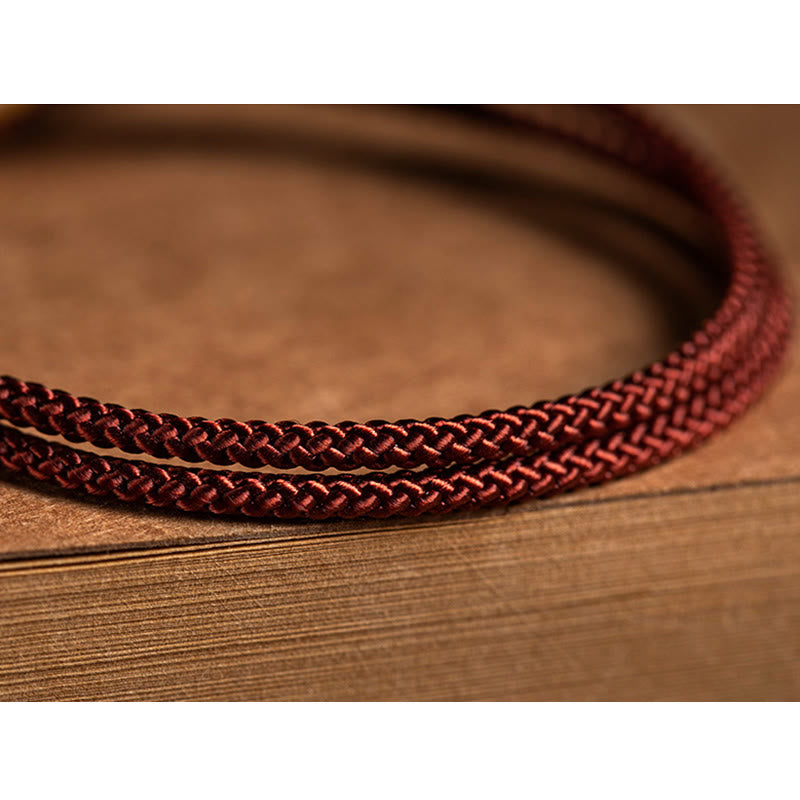 925 Sterling Silver Handmade Chinese Zodiac Natal mystic zen Cyan Bodhi Seed Protection Braided Red String Bracelet