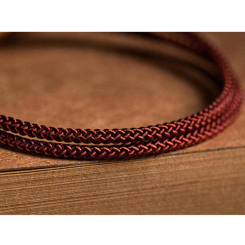925 Sterling Silver Handmade Chinese Zodiac Natal mystic zen Cyan Bodhi Seed Protection Braided Red String Bracelet