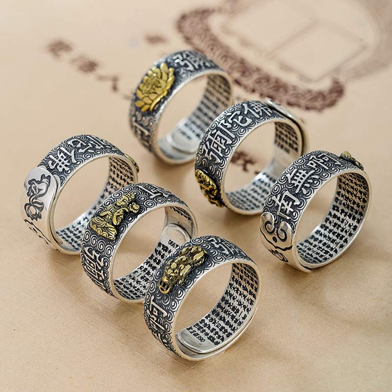 Chinese Zodiac Natal mystic zen Wealth Luck Adjustable Ring