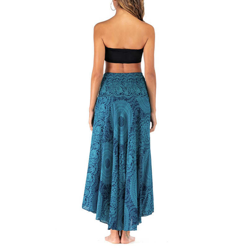 Two Style Wear Boho Compass Rose Flower Skirt Dress