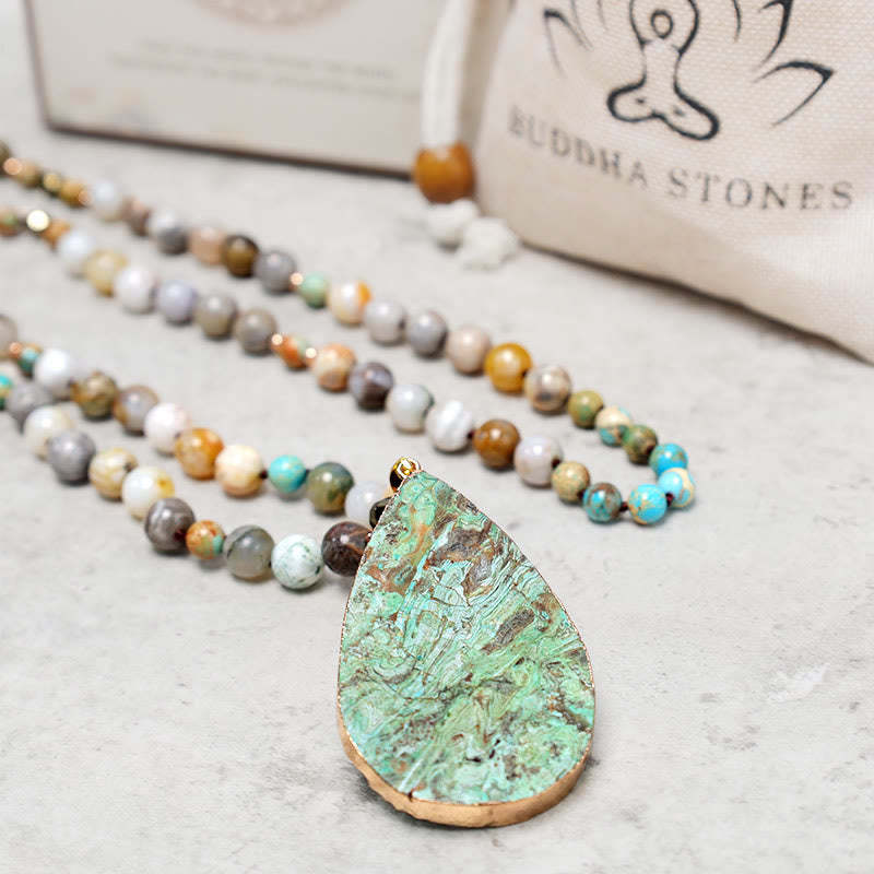 Natural Ocean Picasso Jasper Beaded Healing Neckace