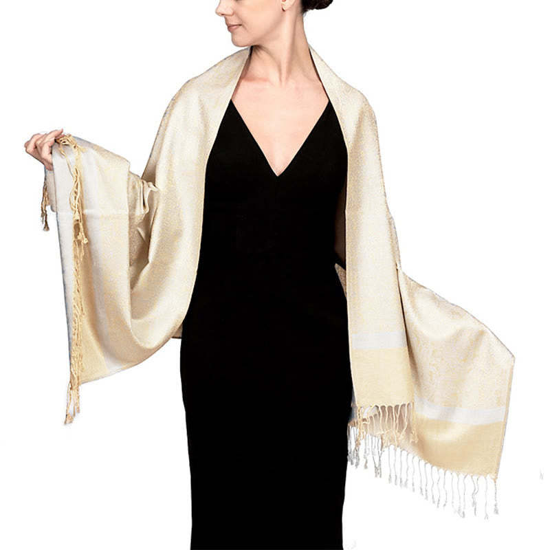 Tibetan Cashew Jacquard Tassels Shawl Spring Fall Winter Warm Cozy Scarf Wrap