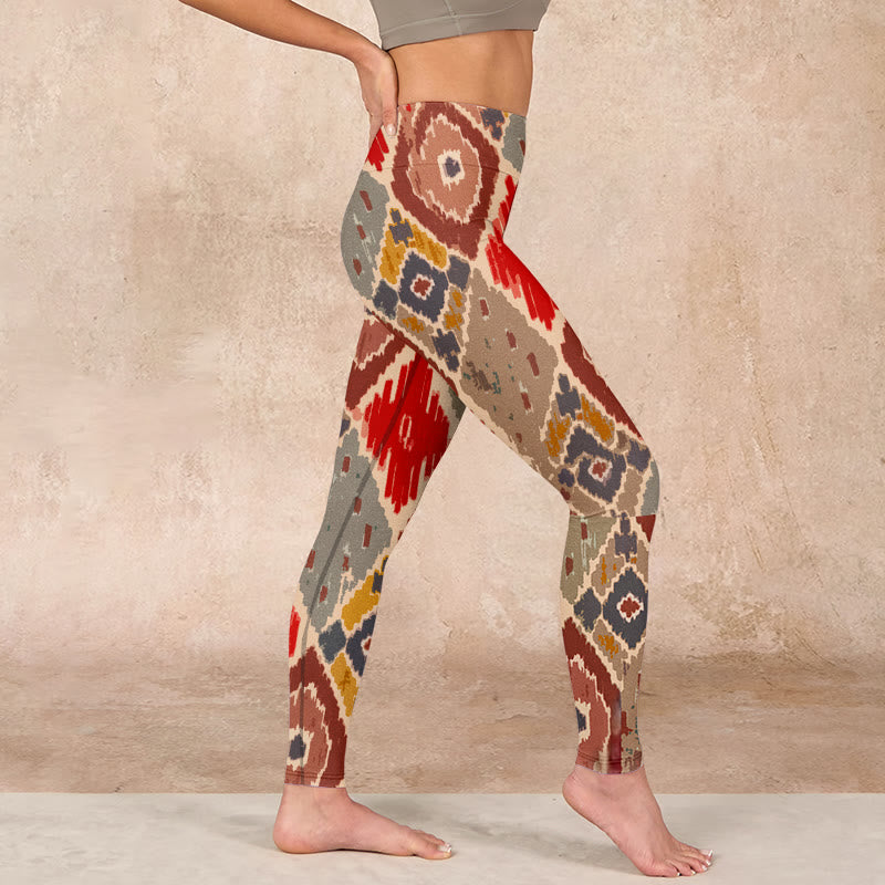 Plaid Printed Gym Leggings Women's Yoga Pants