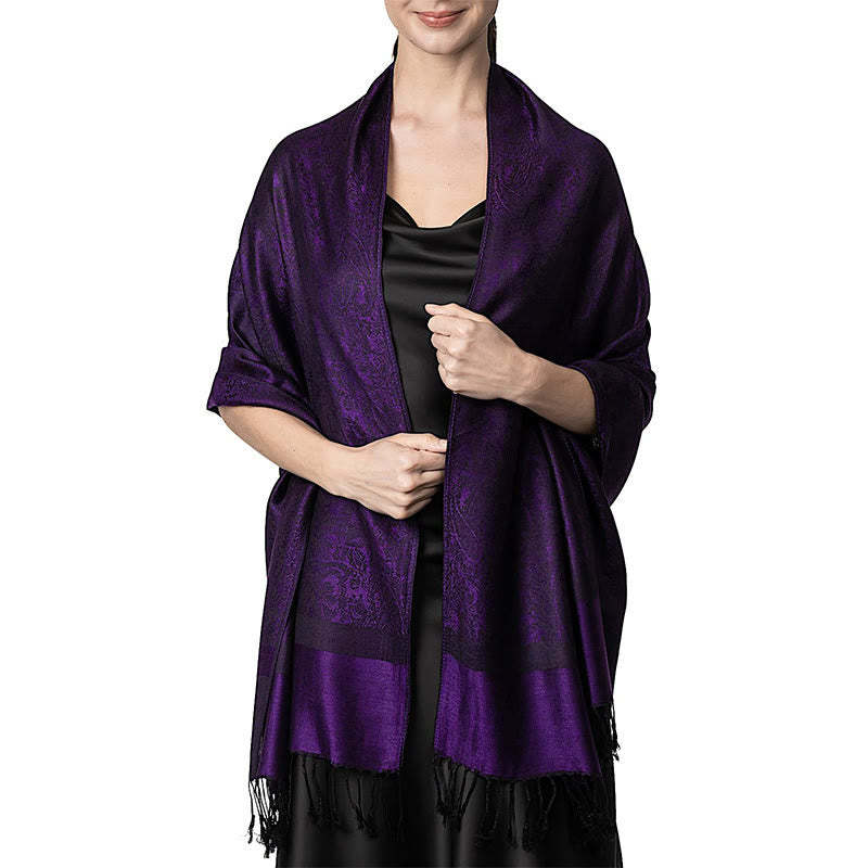 Tibetan Cashew Jacquard Tassels Shawl Spring Fall Winter Warm Cozy Scarf Wrap