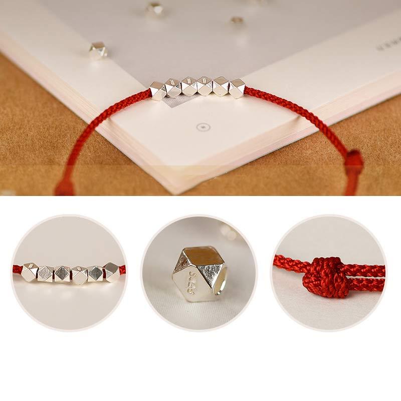 925 Sterling Silver Red String Braid Bracelet Anklet