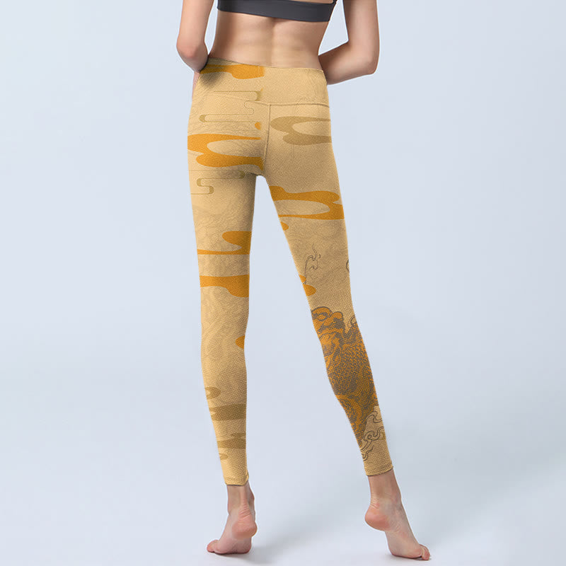 PiXiu Clouds Pattern Gym Leggings Women's Yoga Pants
