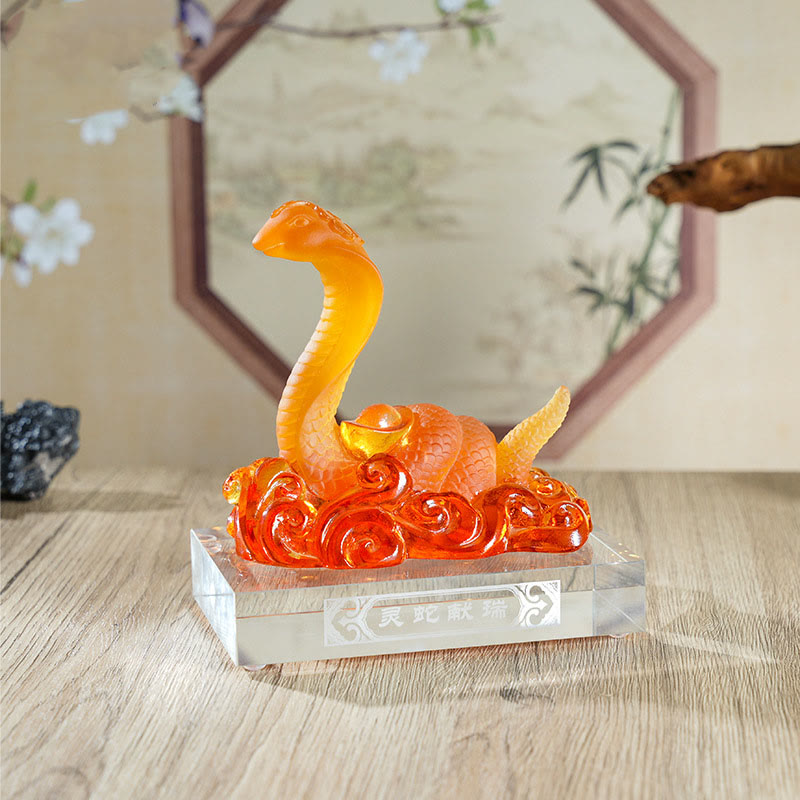 Year Of The Snake Ingot Liuli Art Piece Home Decoration