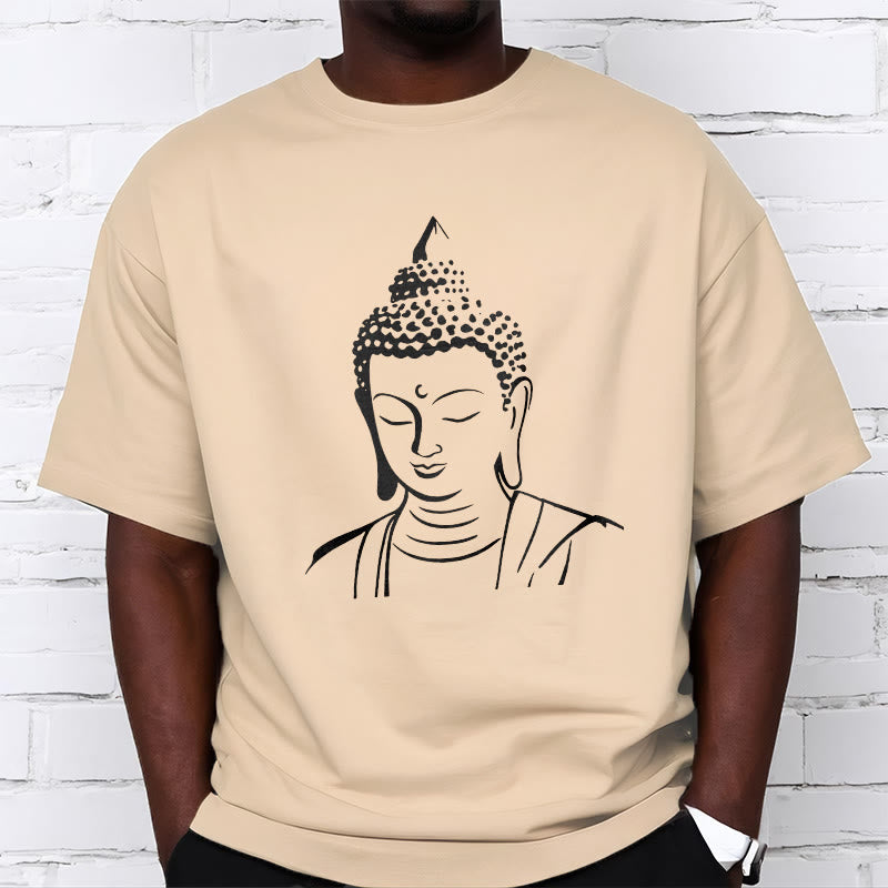 mystic zen Head Pattern Cotton Tee T-shirt