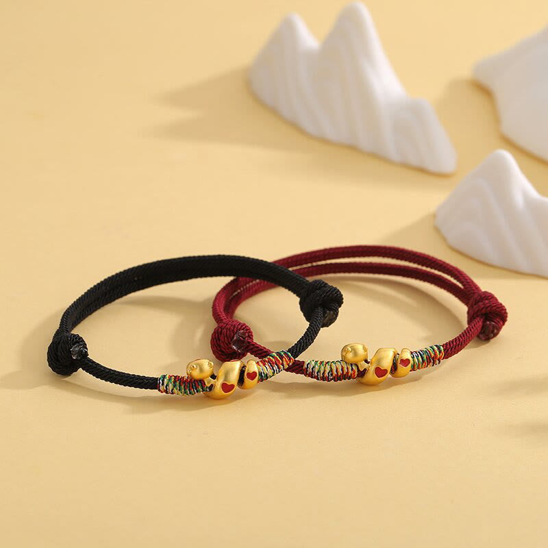 Red String Copper Alloy Love Year Of The Snake Protection Braided Bracelet