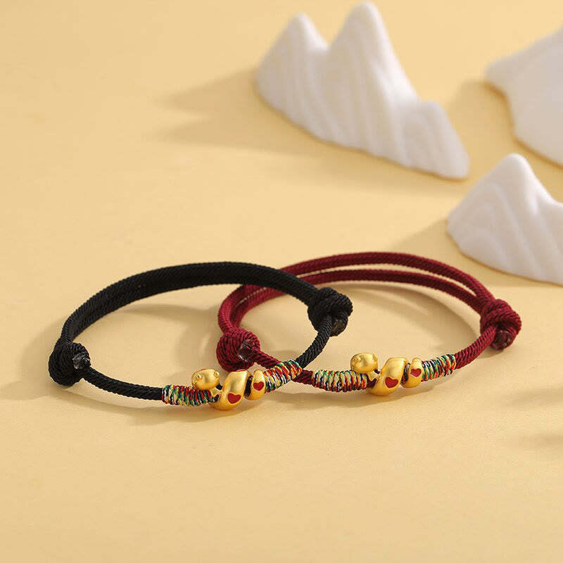 Red String Copper Alloy Love Year Of The Snake Protection Braided Bracelet