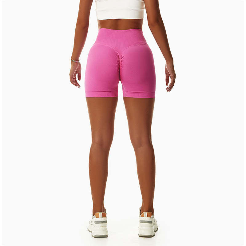 Women Seamless High Elasticity Sports Fitness High Waist Yoga Workout Shorts